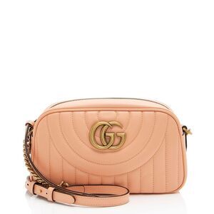 Gucci Matelasse Leather GG Marmont Vertical Ring Small Camera Bag